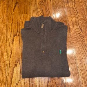 Ralph lauren brown quarter zip